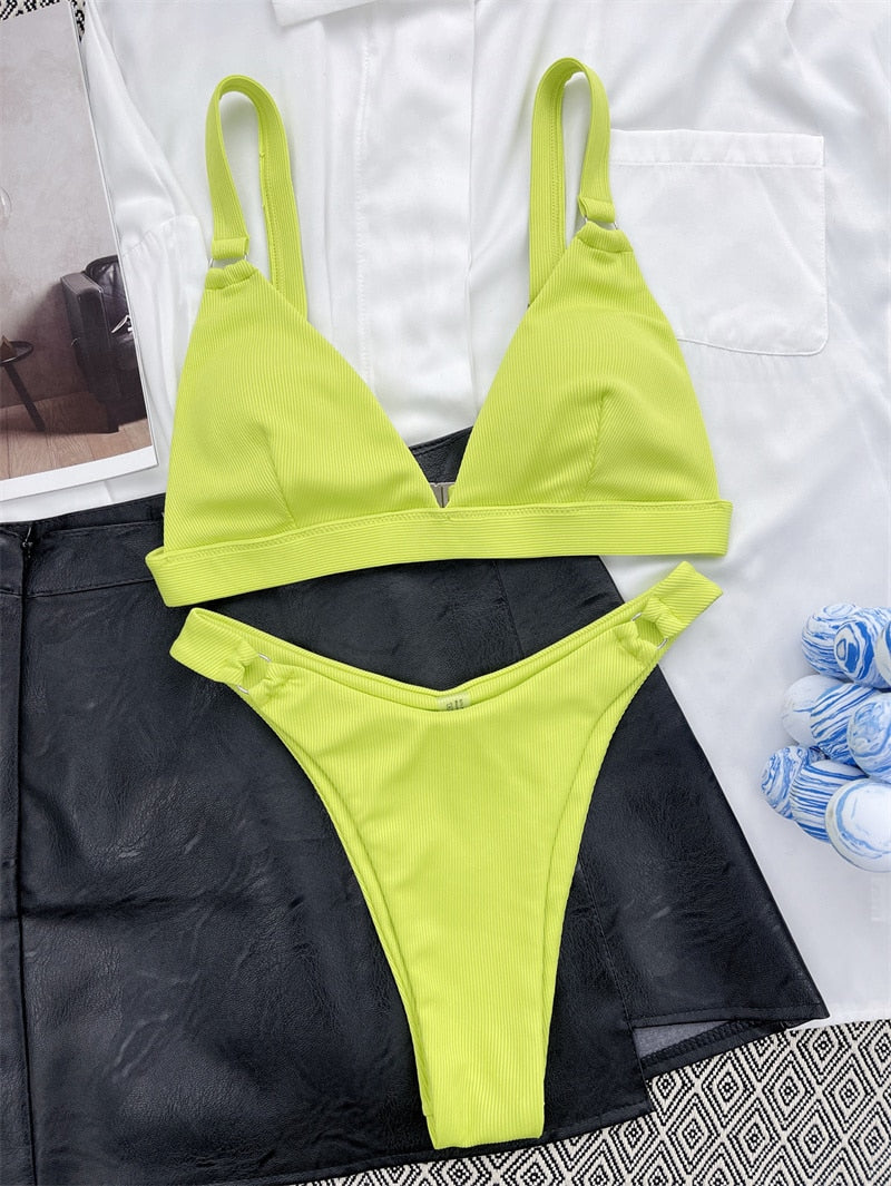 Radiant Aura Ring Halter Bikini Duo