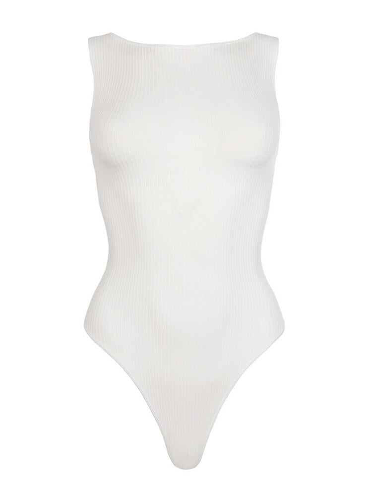 Ribbed Radiance High Neck One-Piece
