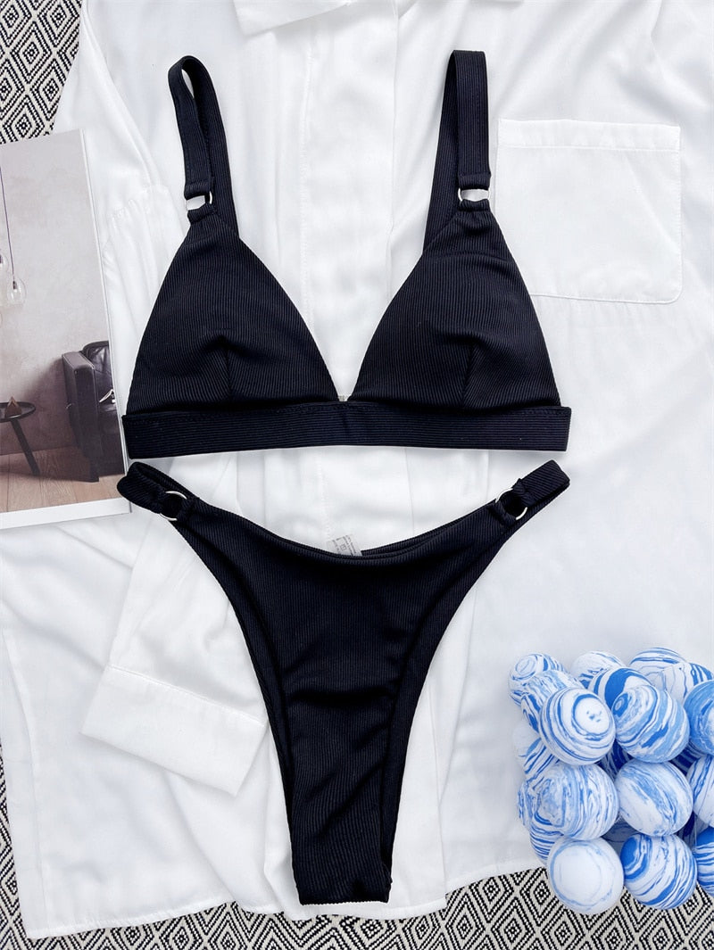 Radiant Aura Ring Halter Bikini Duo
