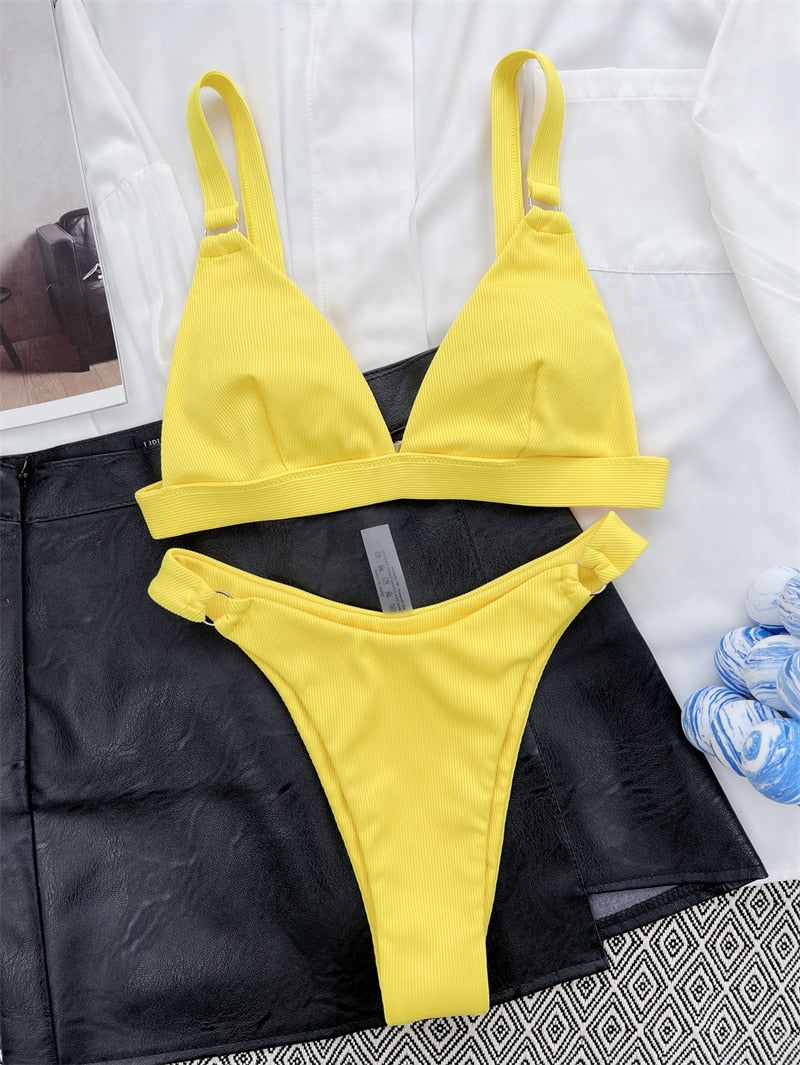 Radiant Aura Ring Halter Bikini Duo