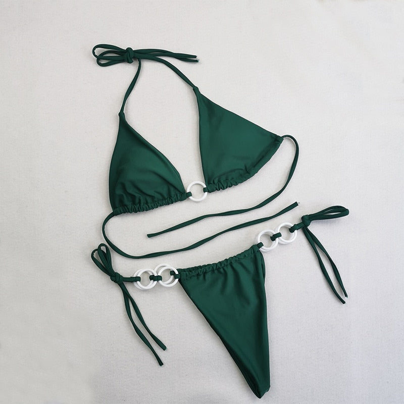 Sultry Cross String Bikini Duo