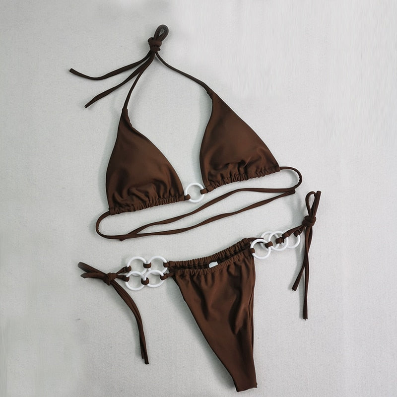 Sultry Cross String Bikini Duo