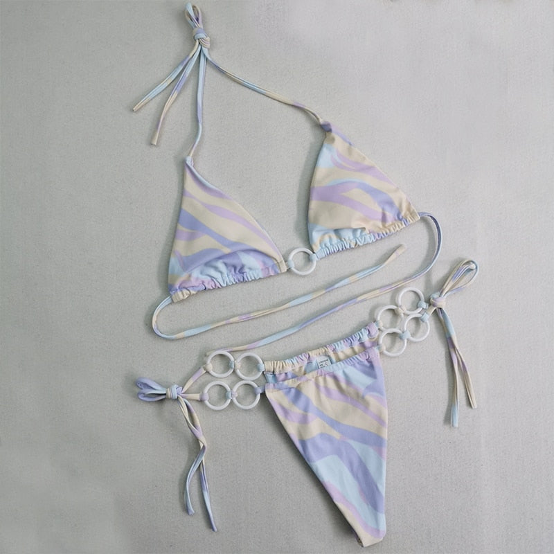 Sultry Cross String Bikini Duo