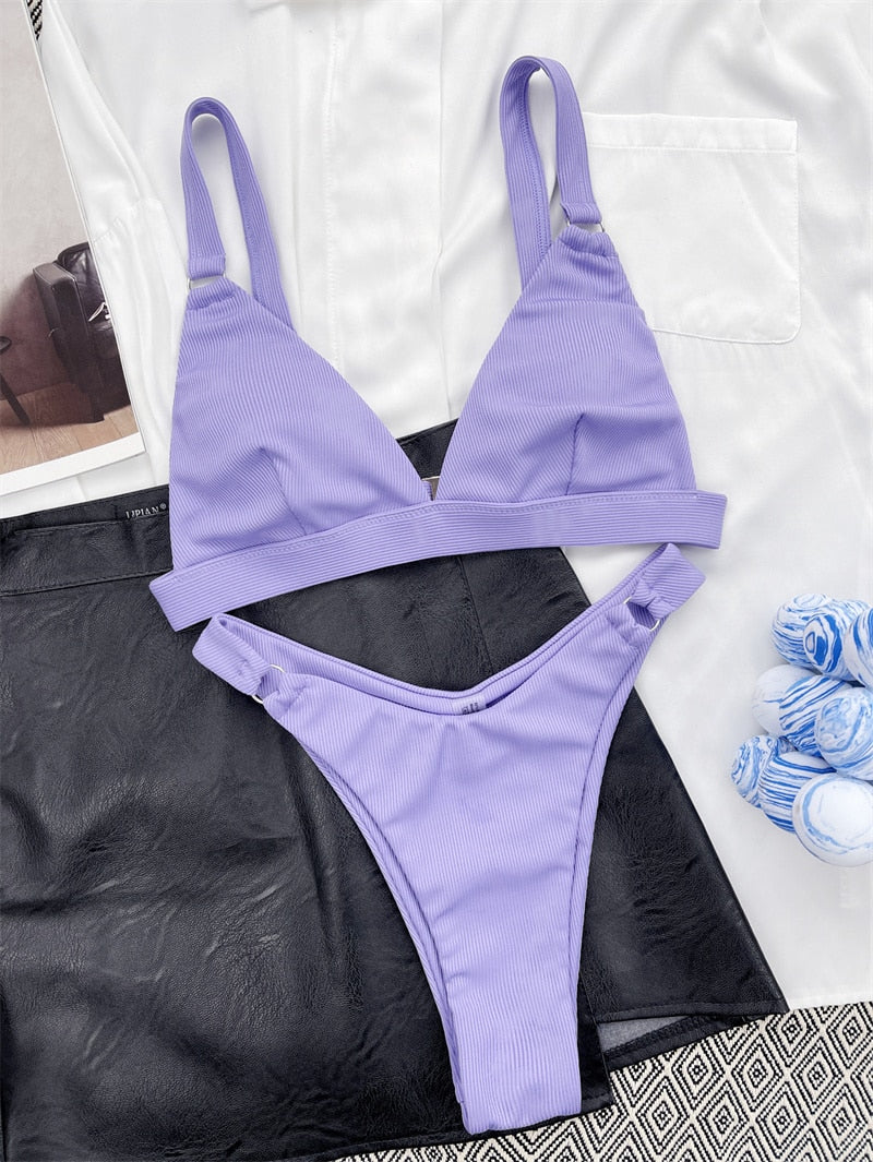 Radiant Aura Ring Halter Bikini Duo