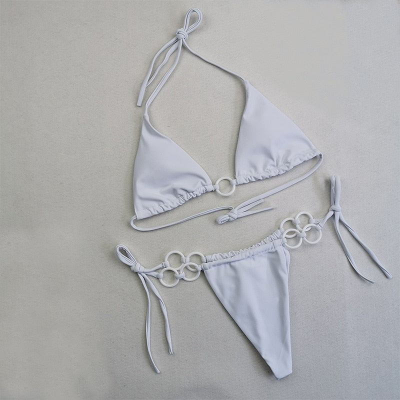Sultry Cross String Bikini Duo