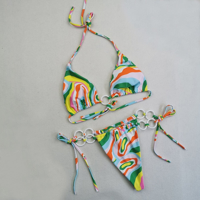 Sultry Cross String Bikini Duo