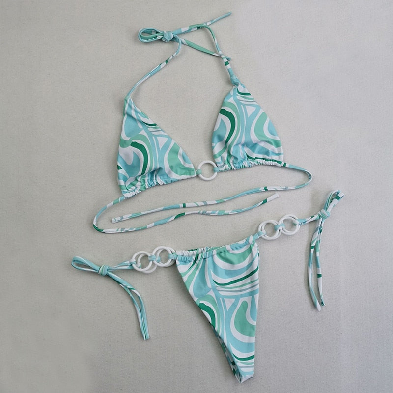 Sultry Cross String Bikini Duo