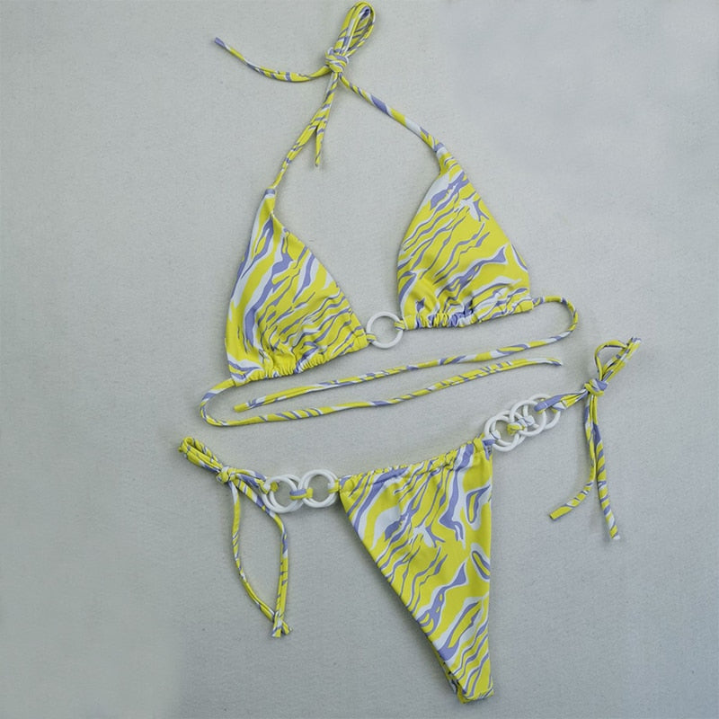 Sultry Cross String Bikini Duo