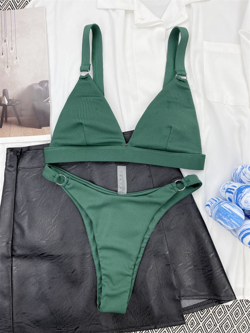 Radiant Aura Ring Halter Bikini Duo