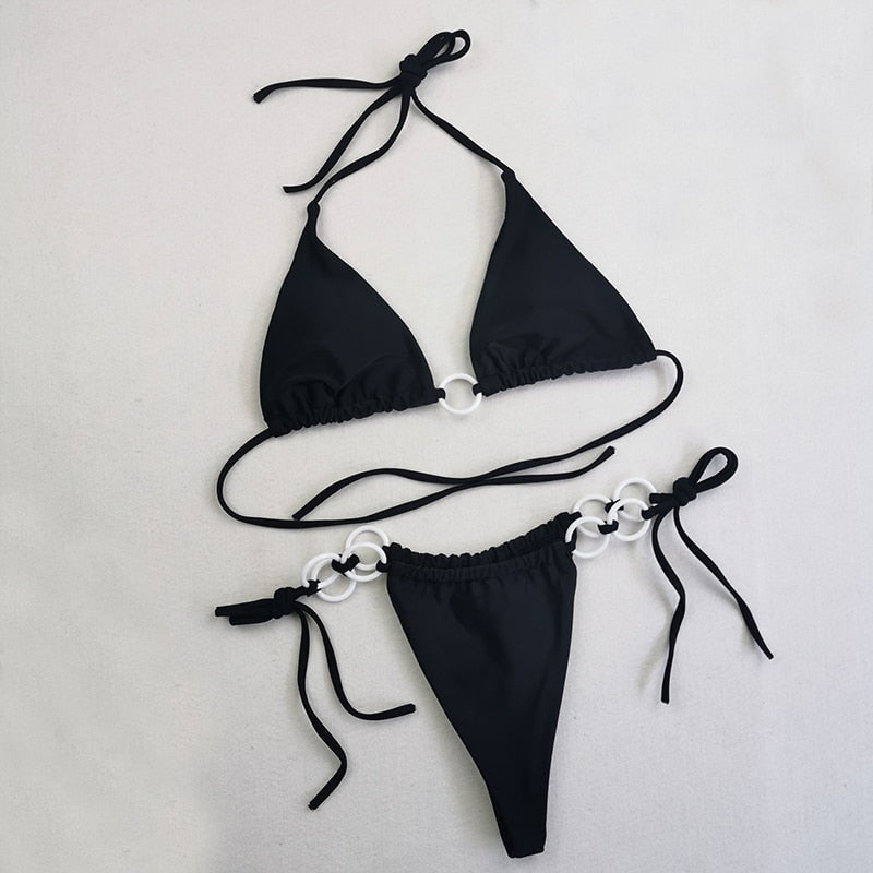Sultry Cross String Bikini Duo